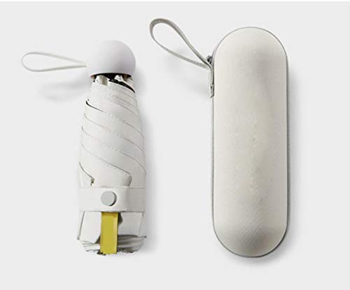 CCMOO Mini Cápsula Paraguas Lluvia Mujer Cinco Plegable Anti UV Sombrilla Femenina Protector Solar Portátil Luz de Bolsillo