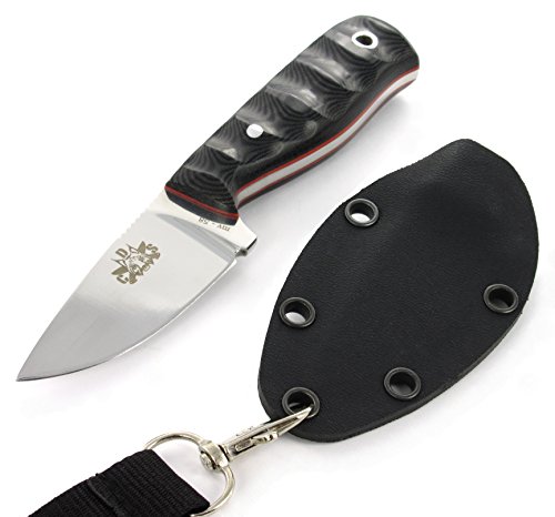 CDS-Survival HOBBIT - Cuchillo de cuello supervivencia caza monte bushcraft camping outdoor campo - Funda - Acero MOVA 58 - Fabricado en España Neck Knife