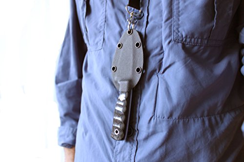 CDS-Survival HOBBIT - Cuchillo de cuello supervivencia caza monte bushcraft camping outdoor campo - Funda - Acero MOVA 58 - Fabricado en España Neck Knife