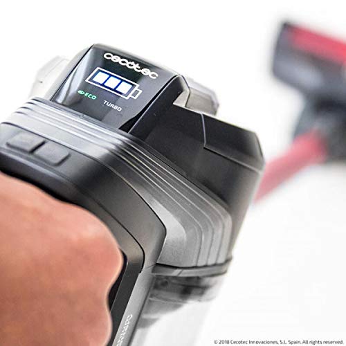 Cecotec Aspirador Vertical Conga ThunderBrush 820 Immortal Battery 29.6 V, Aspirador Vertical, Escoba y de Mano, Tecnología Ciclónica, Filtro HEPA, Autonomía 65 min, Tecnología 360ºy, Rojo