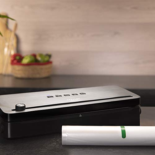 Cecotec Envasadora al vacío FoodCare SealVac 140 SteelCut. Potencia 140 W, Velocidad de vacío 10 seg, Presión de vacío 0,75 bares