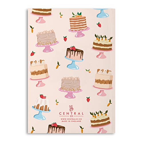 Central 23 - Divertido cuaderno para hombres y mujeres - A5 - Diario de oficina - 'Sweet Thoughts' - Bonito diseño de tarta - rosa - páginas a rayas - Bloc de notas
