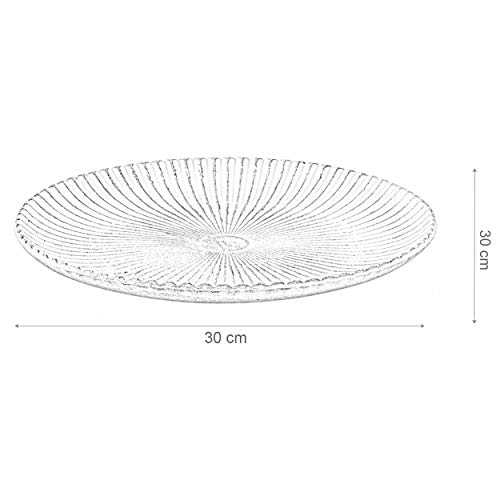 Centro de Mesa Decorativo Madera, Bandeja Circular Blanca Decoración de Interior Original/Elegante 30x30x3 cm - Hogar y Más