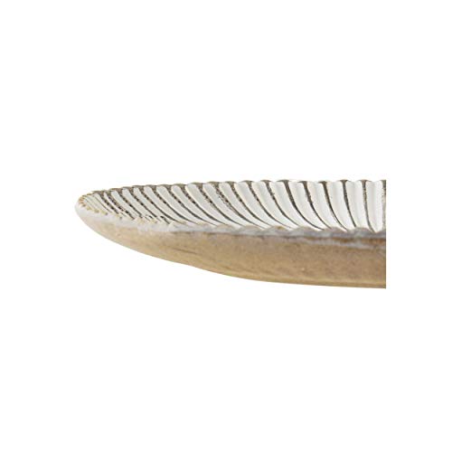 Centro de Mesa Decorativo Madera, Bandeja Circular Blanca Decoración de Interior Original/Elegante 30x30x3 cm - Hogar y Más
