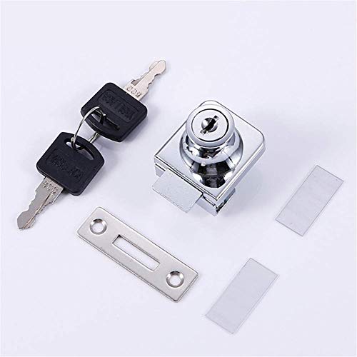 Cerradura de aleación de zinc puerta de cristal Cerradura de Puerta,para Puerta de Cristal DE 5-8 mm, sin Taladro, con 2 Llaves