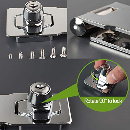 Cerradura de para Cajones, FANDE Puede Cerrar con Llave Cierre de Hebilla Candado para Muebles Cerradura de Seguridad para Cajones, Armarios, cajones, Buzón, Casillero