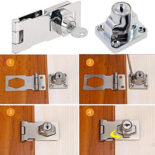 Cerradura de para Cajones, FANDE Puede Cerrar con Llave Cierre de Hebilla Candado para Muebles Cerradura de Seguridad para Cajones, Armarios, cajones, Buzón, Casillero