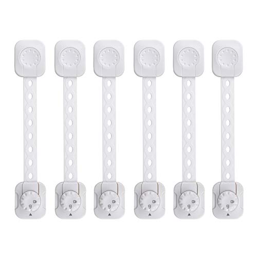 Cerraduras de Seguridad para Niños, REDTRON 6Pcs Bloqueo de Seguridad con Adhesivo de 3M, Cerraduras a Prueba de Bebé para Gabinetes, Cajones, Hornos, Neveras [No se necesita usar taladros]