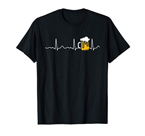 Cerveza / vaso de cerveza: línea del corazón, pulso Camiseta