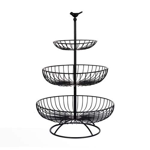 Cesta De Frutas Metálica Frutero 3 Pisos Soporte De Frutas Con Cuencos Estantes Para Fruta Tazón De Fruta Para Conservan Frutas, Verduras, Bocadillos O Pan