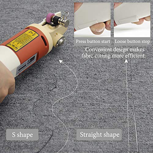CGOLDENWALL YJ-65 Cortador de Tela Industrial Eléctrico丨Tamaño de Cuchilla: 65mm丨Grosor Máximo de Corte: 22mm丨Ideal para Textil Cuero Papel Y Más con Cuchilla Repuesto