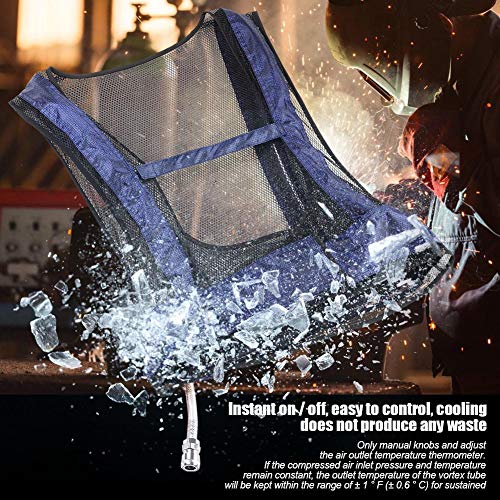 Chaleco de aire acondicionado, uso industrial Chaleco de refrigeración por aire comprimido, chaleco de aire acondicionado fácil de controlar Soldadura Acero para uso industrial Máxima
