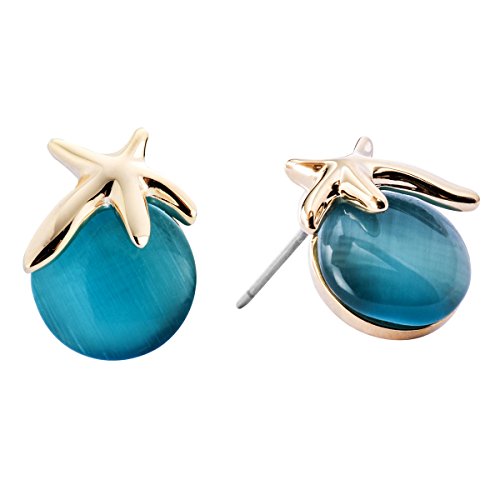 CHANGEABLE estrellas de mar ronda Cristal Pendientes de mujer de plata de ley