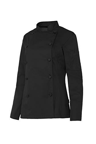 Chaquetilla Cocinera Mujer De Manga Larga con Bolsillos Y Botones Forrados. Negro Talla XL. Ropa Cocina/Hostelería. Ref: 4119