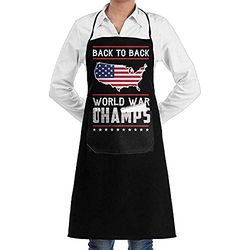 Chef Apron,Campeones De La Segunda Guerra Mundial Consecutivos Delantales De Chef Coloridos Y Elegantes para Restaurante Hotel Cocina Hornear 52x72cm