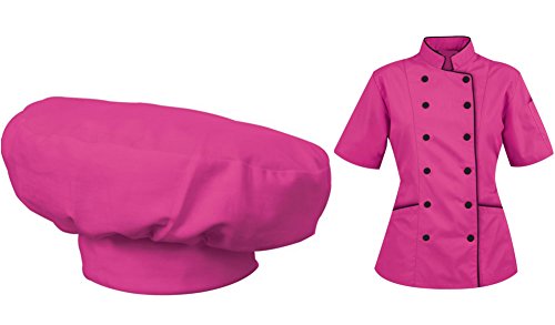 Chef's Apparels - Abrigo de chef, manga corta para mujer