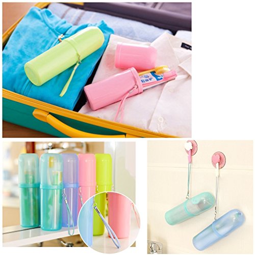 Chengdu Travel - Portacepillos de dientes, funda para senderismo, estuche para cepillos de dientes, caja, azul