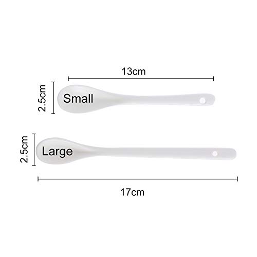 chenran Accesorios Elegante Grande/Pequeño Puro Blanco Porcelana Cucharas Mini Cocina Hueso De Cerámica Té Café Azúcar Postre Cucharas Regalo (Color : Small 3PCS)
