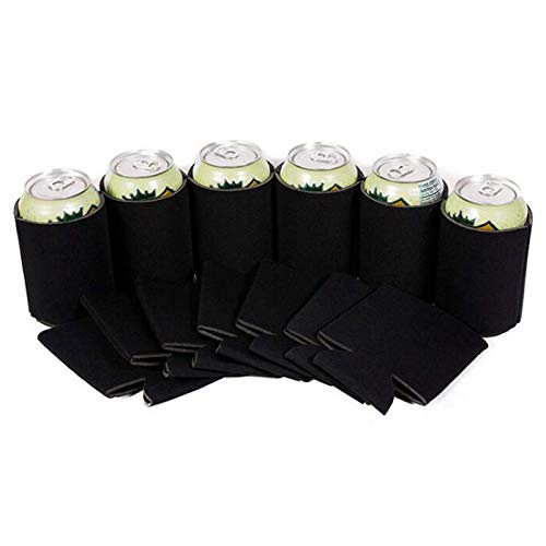 cherrypop 10 Piezas Enfriador de Lata de Cerveza de Neopreno Copa de Bebida Manga de Botella Cubierta de Envoltura Aislante Nuevo Negro