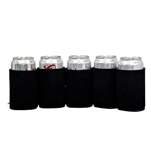 cherrypop 10 Piezas Enfriador de Lata de Cerveza de Neopreno Copa de Bebida Manga de Botella Cubierta de Envoltura Aislante Nuevo Negro