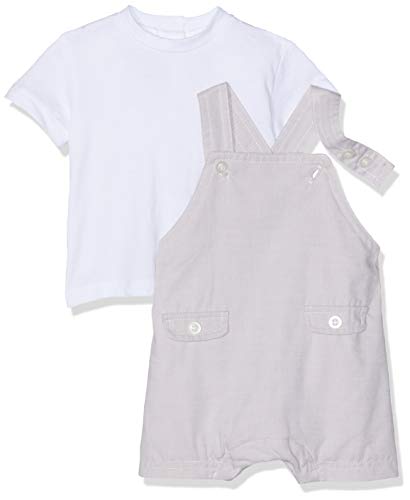 Chicco Completo T-Shirt Manica Salopette Corta Peto Bebe, Blanco (Naturale Chiaro 060), 74 (Talla del Fabricante: 074) para Bebés