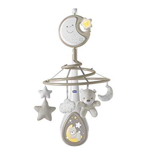 Chicco Next2Dreams - Móvil de cuna con melodías y sonidos blancos para cunas de colecho y madera, color gris