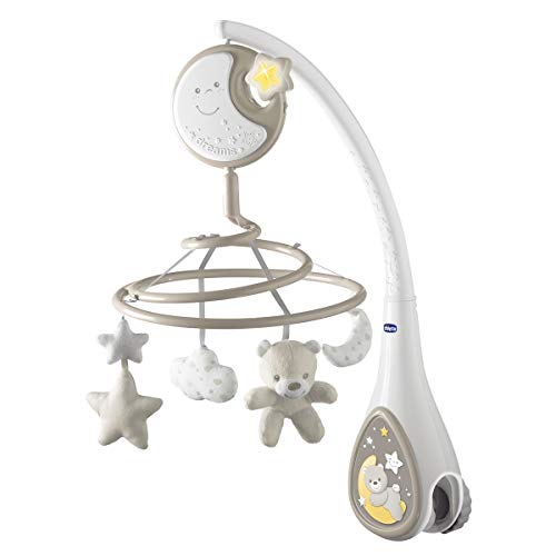 Chicco Next2Dreams - Móvil de cuna con melodías y sonidos blancos para cunas de colecho y madera, color gris