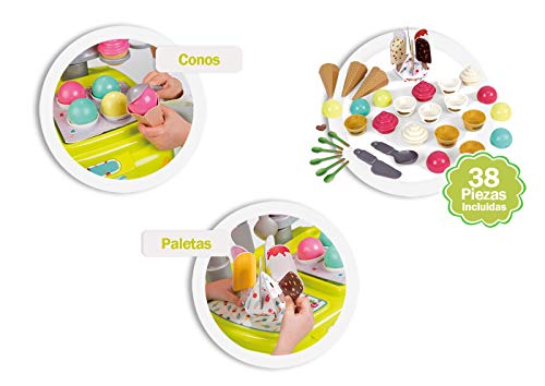Chicos - Pequeño Chef Gelatto Shop, Heladería de Juguete con 38 Accesorios, a Partir de 3 Años, Medidas - 50 x 32 x 40 cm (Fábrica 83008)