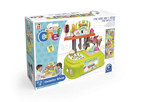 Chicos - Pequeño Chef Gelatto Shop, Heladería de Juguete con 38 Accesorios, a Partir de 3 Años, Medidas - 50 x 32 x 40 cm (Fábrica 83008)