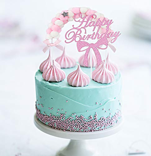 Chingde Decoracion Tarta cumpleaños, 12 Piezas corazón Cake Toppers Happy Birthday Decoracion Tarta Hairball Arch Cake Toppers Personalizado para Decoraciones de Pastel de cumpleaños de Fiesta
