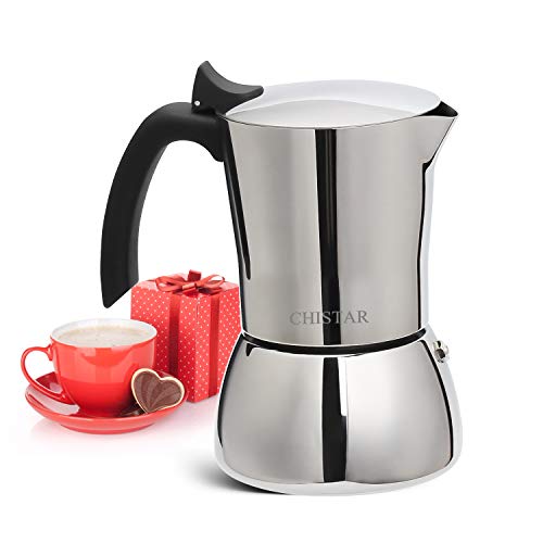 CHISTAR Cafetera Italiana Moka Cafeteras Espresso Induccion 6 Tazas