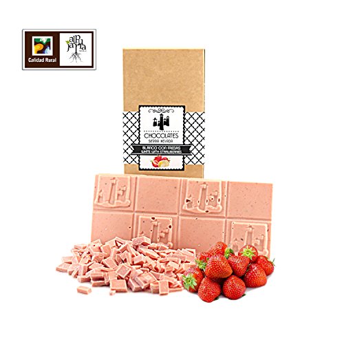 Chocolate blanco con fresas artesano