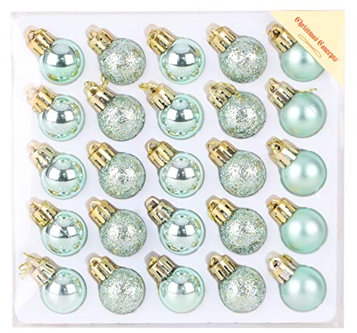 Christmas Concepts Pack de 25 Brillante, Mate y Brillo Mini árbol de Navidad de Las chucherías (Menta Verde)