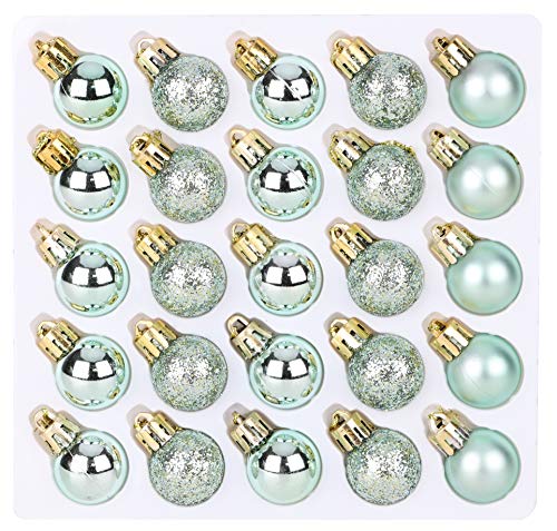 Christmas Concepts Pack de 25 Brillante, Mate y Brillo Mini árbol de Navidad de Las chucherías (Menta Verde)
