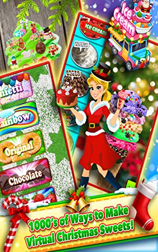 Christmas Dessert Santa Bake Shop – Make, Bake & Cook Donuts, Ice Cream, Cake Pops, Cupcakes, Cookies, Popsicles, Cakes! Kids Candy Kitchen Cooking Food Maker Restaurant Game