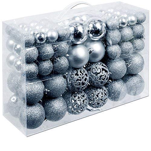 Christmas Gifts Bolas de Navidad, Plata, 100x