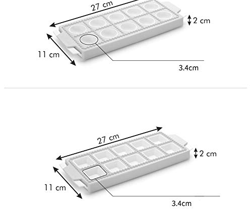 CHSEEO Juego de 2 Moldes para Ravioli Pastas, Molde para Empanadillas Masa Máquina para Croqueta Prensa de la Masa Ravioli Gyoza Prensa de la Pasta Pierogi Pie #3