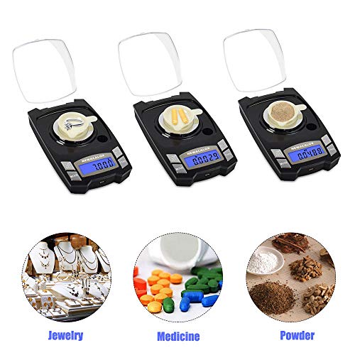 chuanglanja 50g / 100g x 0.001g Carga USB Báscula de joyería LCD Digital Pocket Precision Báscula electrónica Medicinal Lab Balanza-España_N-996-50-BK9