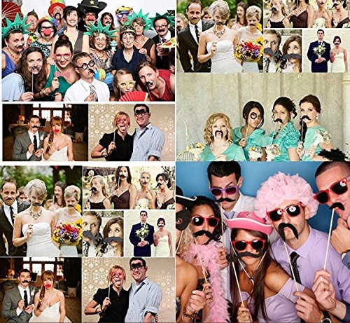 Ciaoed Foto Booth Props Adultos Funny gafas barba Tie Corona del Sombrero para Navidad Cumpleaños Boda Decoración Fiesta
