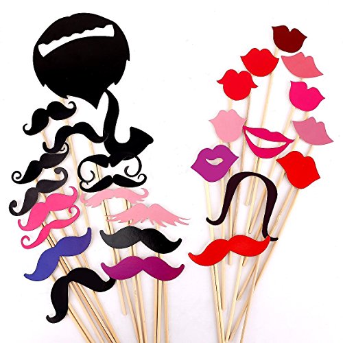 Ciaoed Foto Booth Props Adultos Funny gafas barba Tie Corona del Sombrero para Navidad Cumpleaños Boda Decoración Fiesta