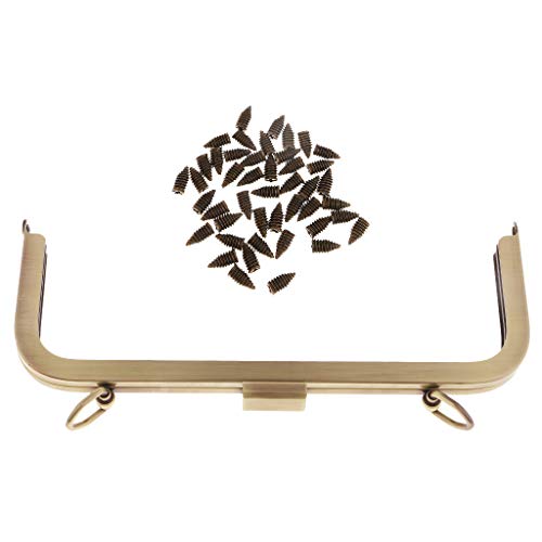 Cierre de Boquilla Marco de Metal Manija para Bolsos/Monederos Bricolaje 21x8cm - Bronce