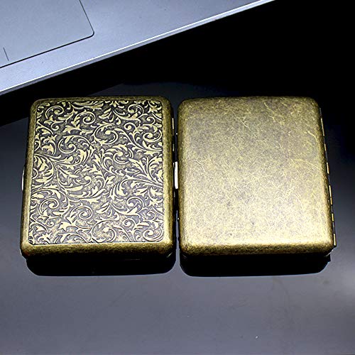 Cigarette Case Vintage, Portatil Caja de Cigarrillos Metal para Cigarrillos Tabaco Cigarrillos Pitilleras para Hombre y Mujer, para 20 Cigarrillos Elegante y Resistente a la Humedad con Caja de Regalo