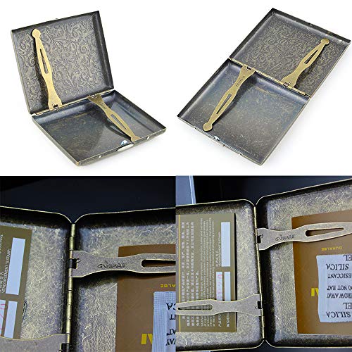 Cigarette Case Vintage, Portatil Caja de Cigarrillos Metal para Cigarrillos Tabaco Cigarrillos Pitilleras para Hombre y Mujer, para 20 Cigarrillos Elegante y Resistente a la Humedad con Caja de Regalo