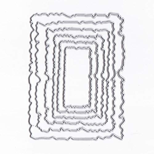 Cikuso 6Pzs / Juego Marco de Rectángulo Rasgado Vintage Matriz de Corte de Metal para DIY álbum de Recortes álbum de Foto Tarjetas de Pap de Realce Artesanía Decorativa
