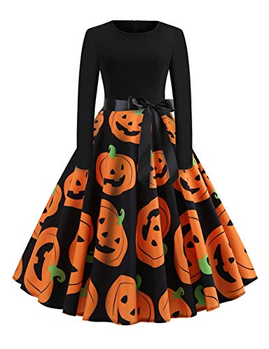 CINDYLOVER Chaleco de Halloween Gato y Vestido de Calabaza Halloween Fiesta Gato y Calabaza Vestido Fantasma Bruja Moda Halloween Vestir Mezcla de colores1 XL