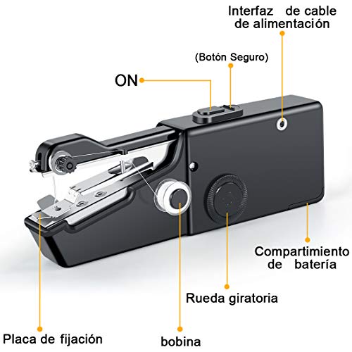 Cinsey Mini Máquina de Coser,Conjunto de Maquina de Cosér Portátil 40pcs,Herramienta de Puntada para Viaje/Casa