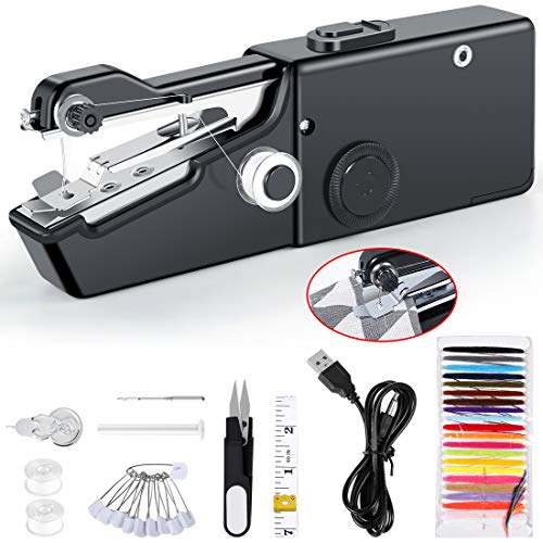 Cinsey Mini Máquina de Coser,Conjunto de Maquina de Cosér Portátil 40pcs,Herramienta de Puntada para Viaje/Casa