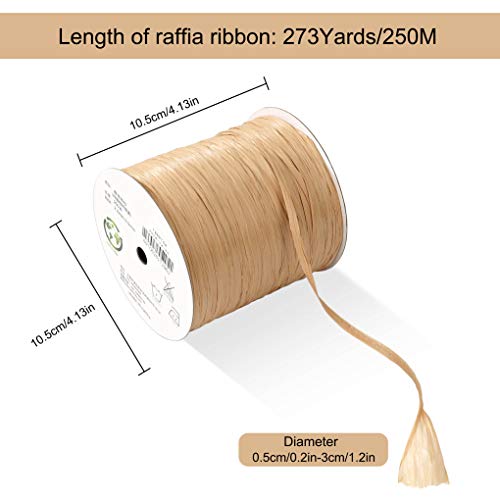 Cinta de Rafia Craft Papel para Decoración de Flores Regalo Craft Scrapbook Manualidades 273 Yardas