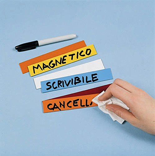 Cinta magnética flexible de colores, fuerte magnetización - 0,85mm x 20mm x 5m - para rotular y marcar, Color:amarillo