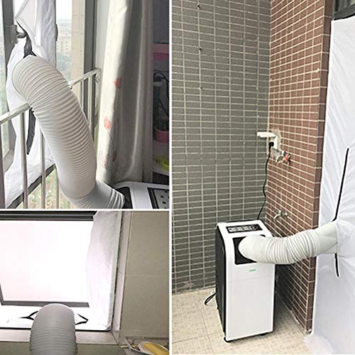 circulor 150 Mm Tubo Aire Acondicionado Portátil, Manguera De Ventilación del Aire Acondicionado De Diámetro, Tubo De Escape De Aluminio para Aire Acondicionado, Secadora, Campana Extractora, Blanco